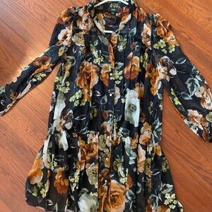 Floral shirt dress